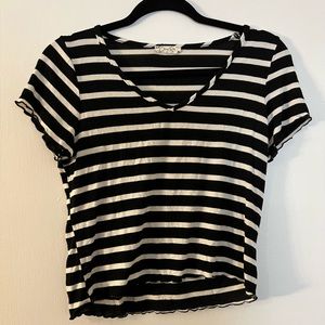 Olivia Rae Striped Crop-Top, Size: L